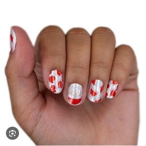 *Retired* Color Street: Just Be-Claus Red and White Nail Strips